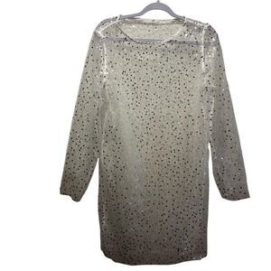 Elegant Silver Sequin Dress